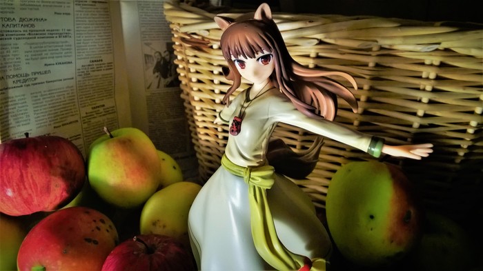 She-wolf in apples - Spice and Wolf, Holo, Horo holo, Figurine, My, Anime, Longpost