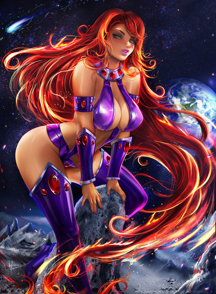 Starfire - NSFW, DeviantArt, Арт, Рисунок, Девушки, Комиксы, DC Comics, Teen Titans, Starfire, Reivash