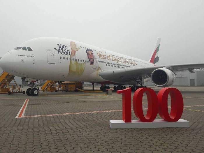 Emirates takes delivery of its 100th A380 - Airbus A380, Fly Emirates, civil Aviation