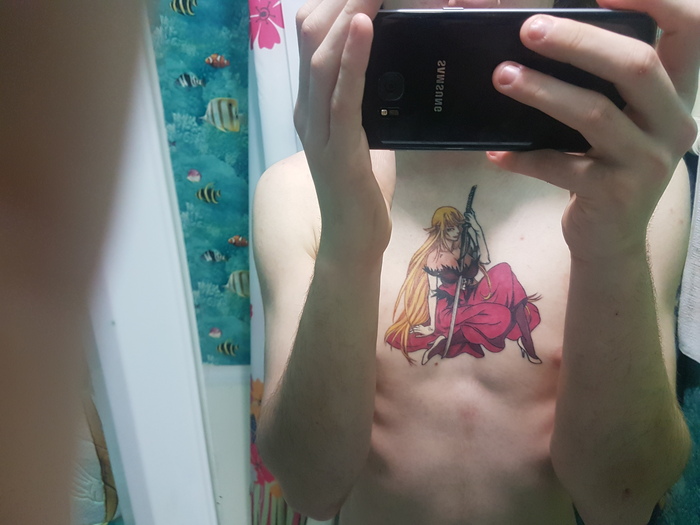 People are divided into two types: those who love gatar and those who do not. - My, Kiss-Shot Acerola-orion Heart-under-blade, Monogatari series, Anime, Tattoo, Longpost