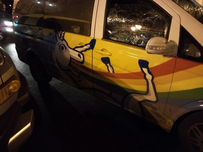 Some rainbow unicorns for your feed - My, Longpost, Rainbow, Unicorn, Car, Odessa humor