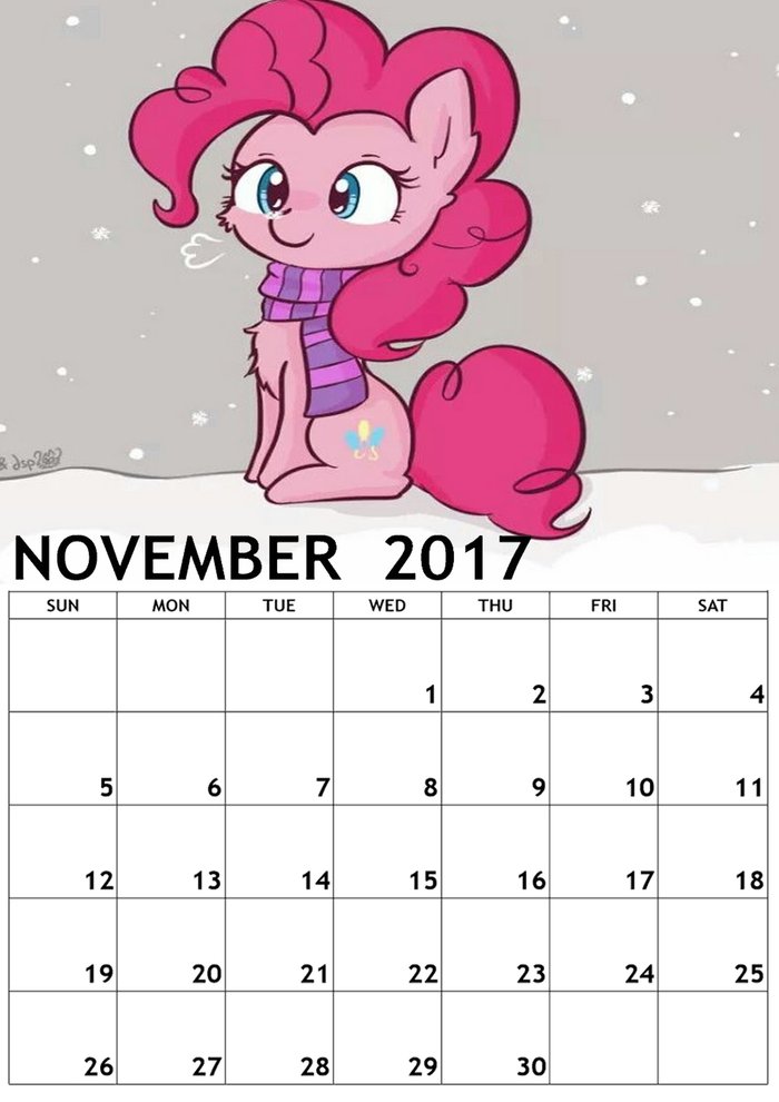 November 2017 - My, Pinkie pie, The calendar, , Longpost, My little pony