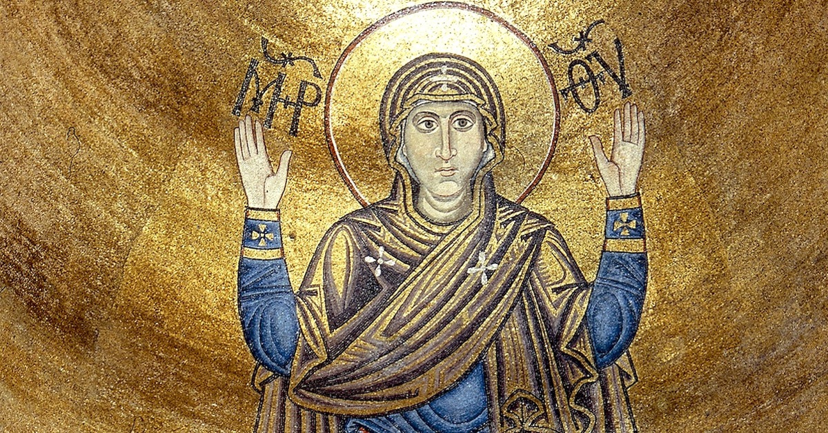 Стенопись первые изображения богоматери оранта