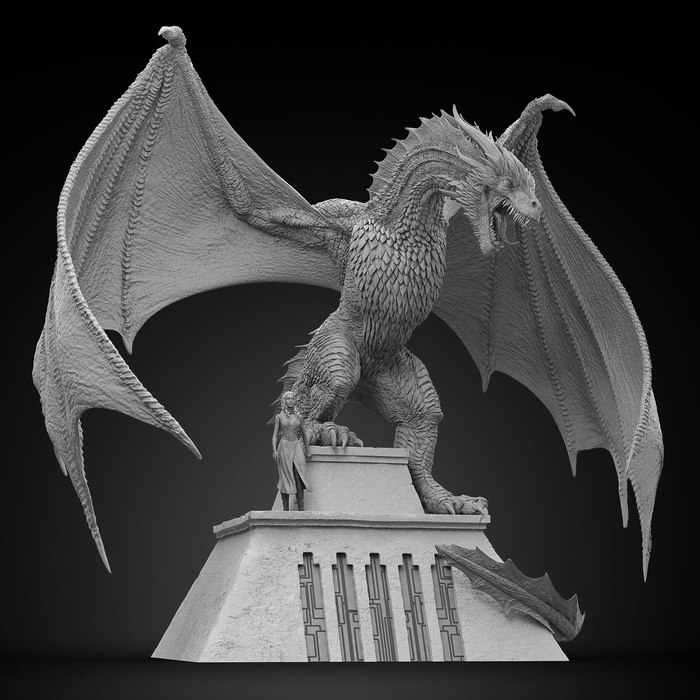 Game of thrones - Game of Thrones, Daenerys Targaryen, Drogon, 3D printer, 3D modeling, Longpost