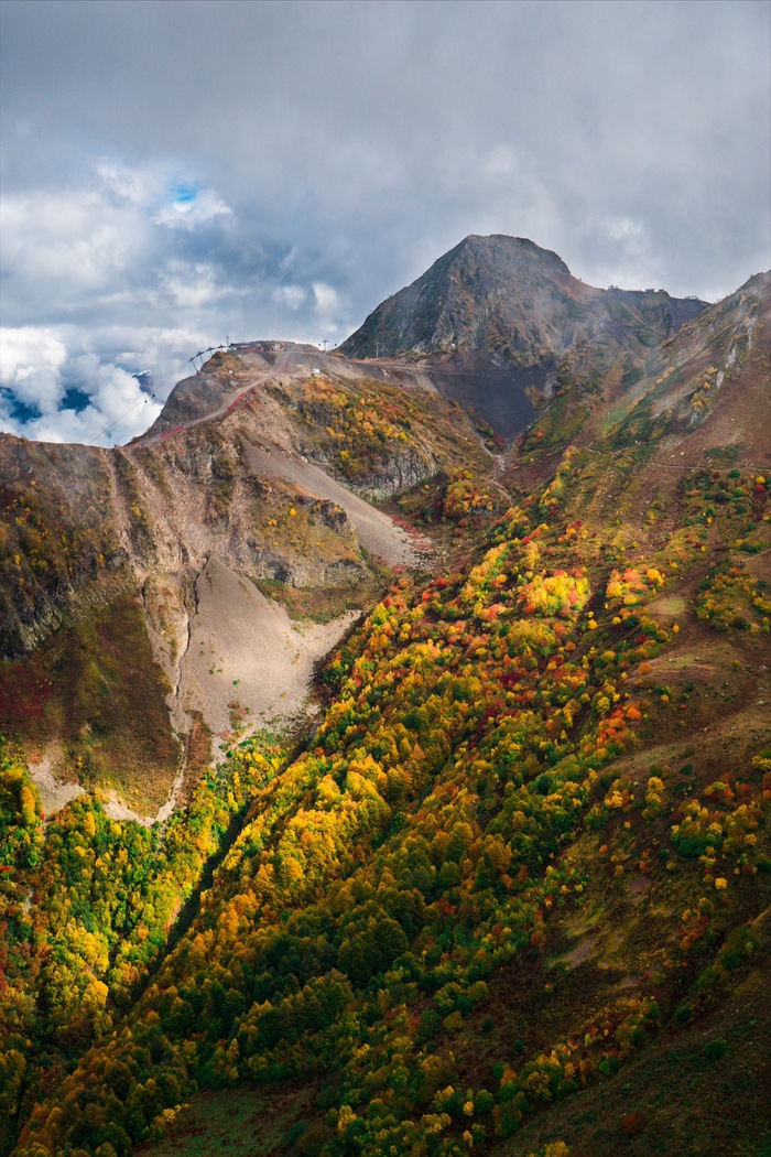 Golden autumn in the mountains of Krasnaya Polyana (October 2017) - My, The mountains, Autumn, Landscape, Sochi