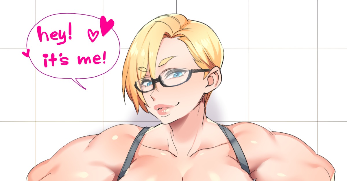 Glasses - NSFW, , Art, Strong girl, Anime art, Sports girls, Fitonyashka, Anime, Longpost