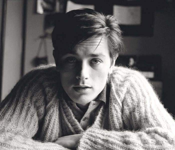 Today, November 8, 1935, French theater and film actor Alain Delon was born. - Alain Delon, Birthday, Black and white, The photo, French people