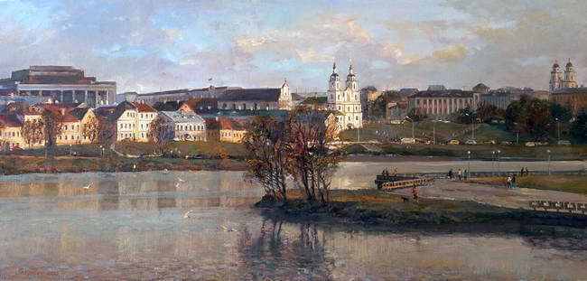 Old Minsk historical reproductions - My, Town, Minsk, Painting, Cityscapes, Longpost, Street photography