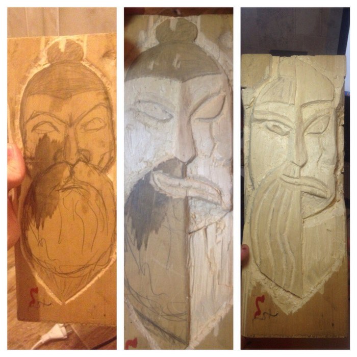 Yin-Yang style mask - My, Wood carving, Mask, Needlework with process, Hobby, Longpost