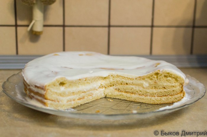 Cake Smetannik. Recipe. - My, Cake, Sour cream, , , Recipe