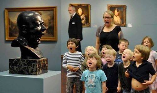 Who yawned - lost) - Sculpture, Children, Yawn