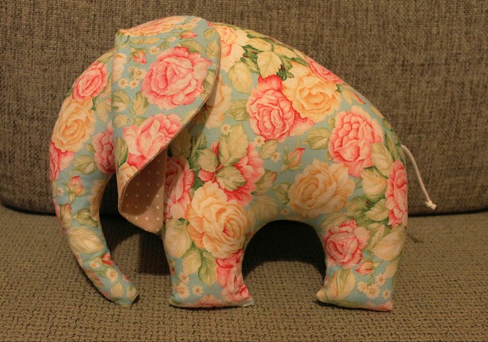 Elephant pillow toy - My, Sewing, Needlemen, Elephants, Soft toy, Toys, Handmade, 