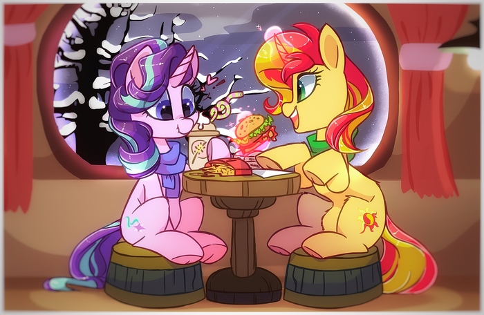 Cozy - PonyArt, My little pony, Sunset shimmer, Starlight Glimmer