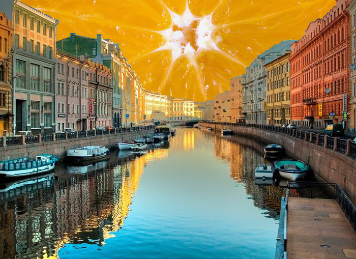 And what if the sky in St. Petersburg is an orange?... - My, Saint Petersburg, St. Petersburg walks