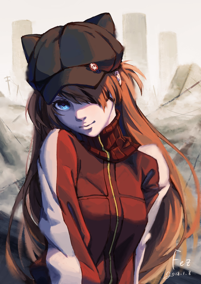 Is this Asuka cute enough? - Evangelion, Anime, Asuka langley, Anime art, , Milota