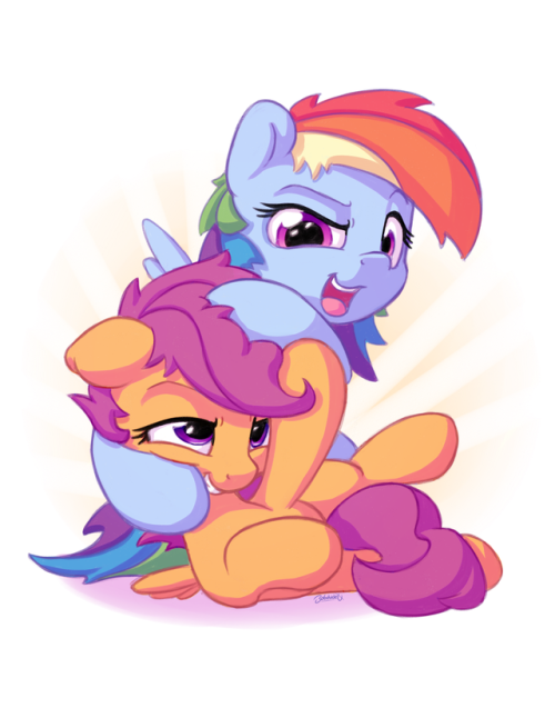 Little Deshi and Scootaloo by Bobdude - My little pony, Rainbow dash, Scootaloo, Bobdude0