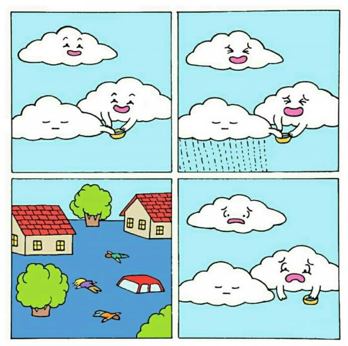 flowed - Потоп, Humor, The clouds, Rain