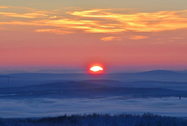 Polar night. - polar night, Murmansk