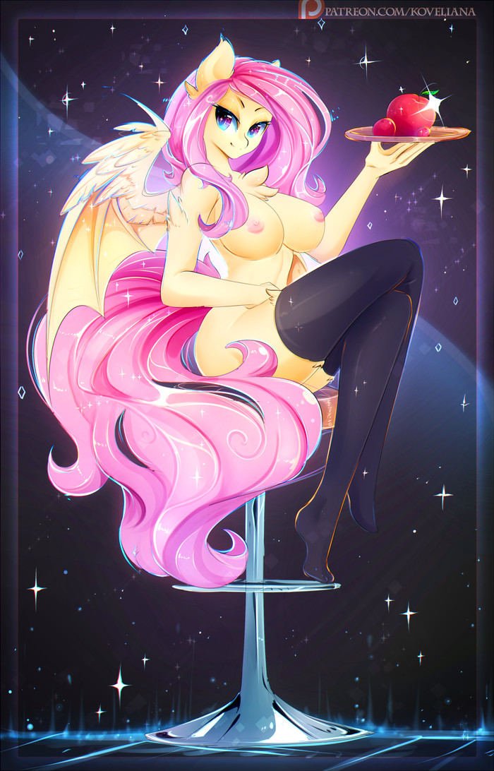 Fluttershy - NSFW, My little pony, PonyArt, Koveliana, Fluttershy, Art, Anthro, MLP Suggestive