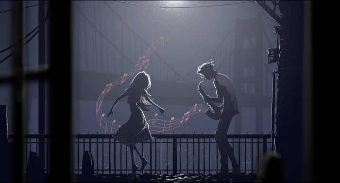 Music in the night - Art, Drawing, Girls, Guys, Music, Dancing, Omario2d