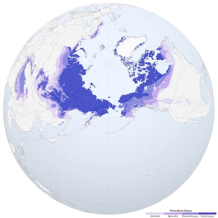 Permafrost area in the Northern Hemisphere. - Planet Earth, Climate, Russia