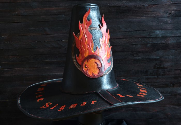 Witch Hunter Hat Warhammer Fantasy Battles - My, Leather, Witch Hunters, Warhammer fantasy battles, Hat, Leather products, Longpost