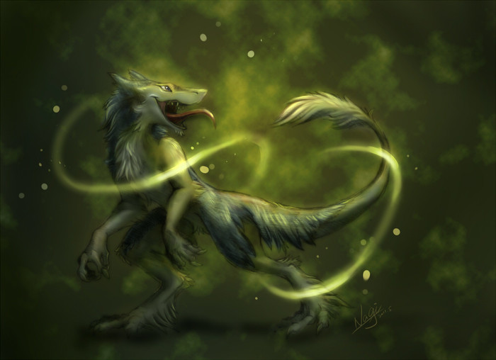 Green - , Furry, Art, Sergal