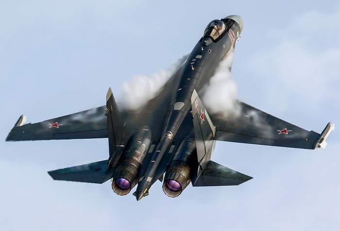 Handsome Su-35S - Su-35S, Airplane, Fighter, Aviation, Vks, Flight, Sky