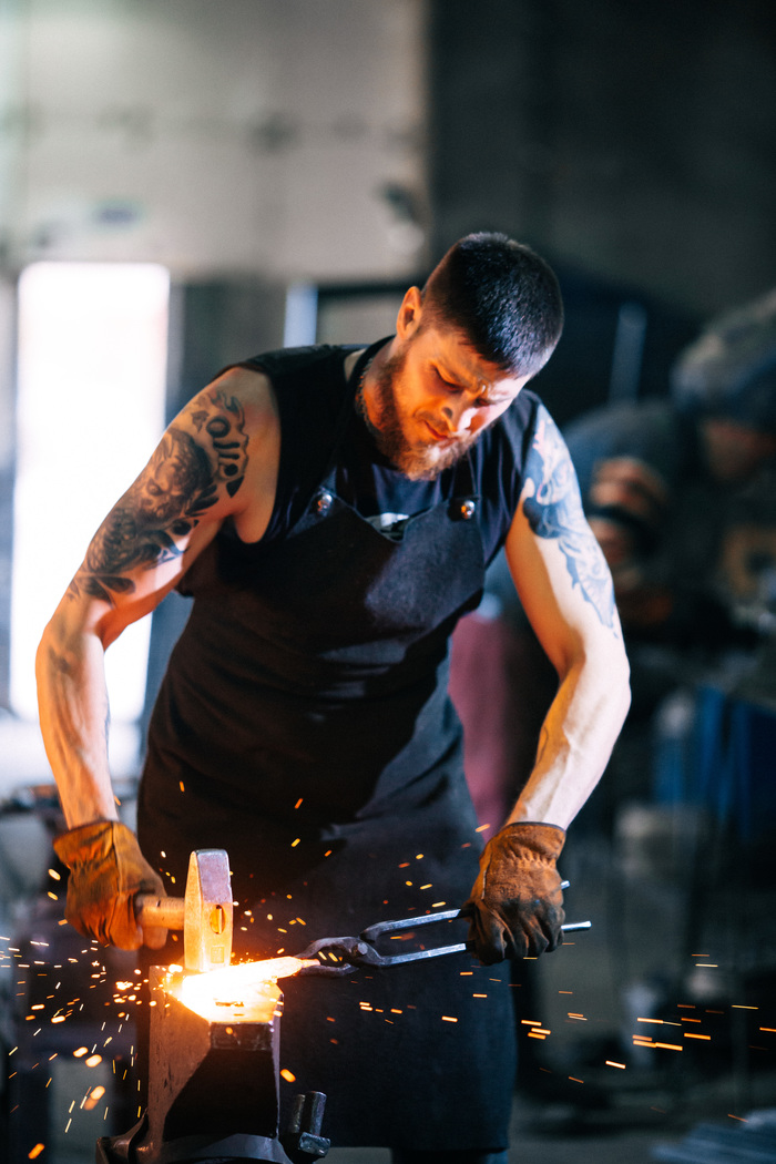 Blacksmith - My, Forge, Canon 5D, Sparks, The photo, Handmade, Longpost