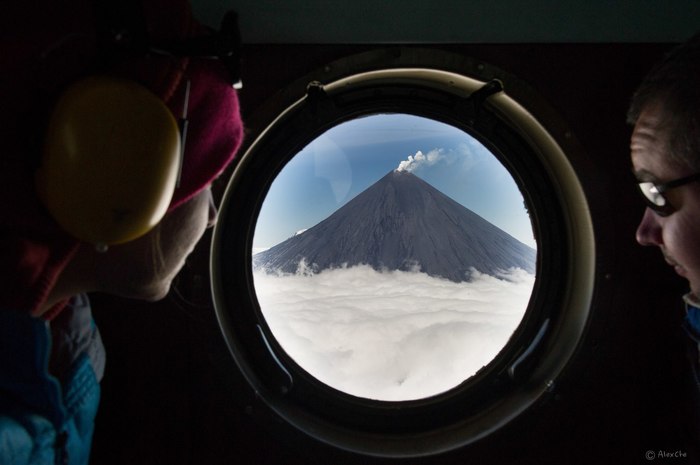 Earth in the porthole - The photo, , Klyuchevskoy Volcano