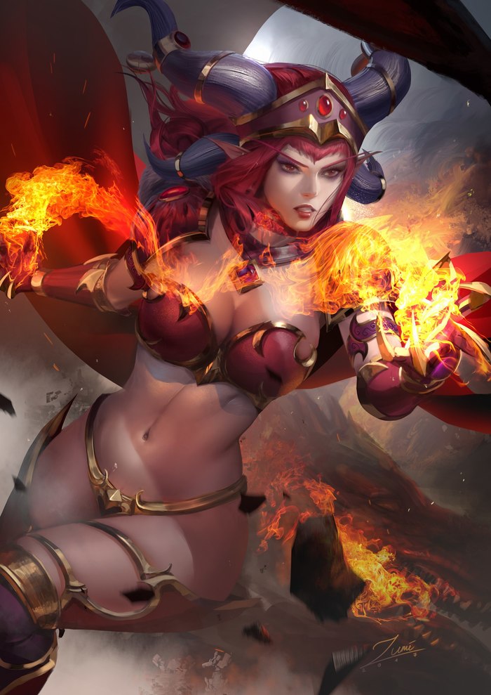 Alexstrasza - NSFW, Wow, World of warcraft, Warcraft, , Zumidraws, Alexstrasza, Art, Longpost