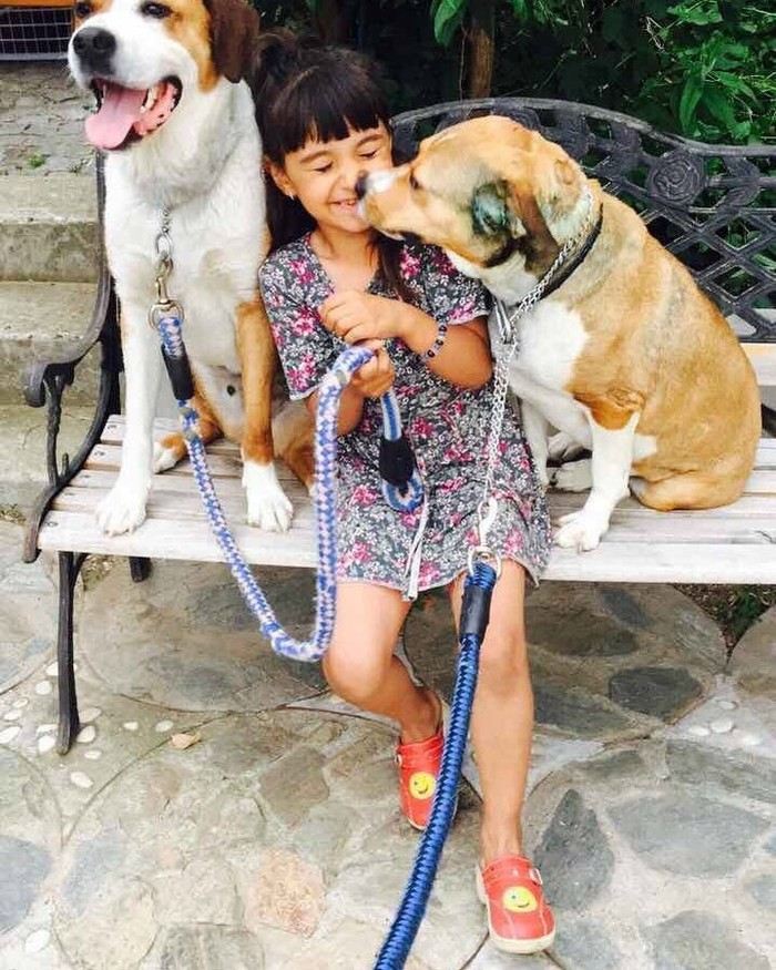 Best friends :) - Dog, Children, Longpost, friendship, Kindness