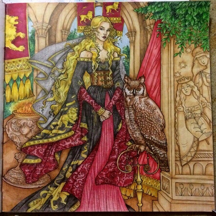 Cersei Lannister - My, Painting, Creation, Antistress, My, Game of Thrones, Coloring