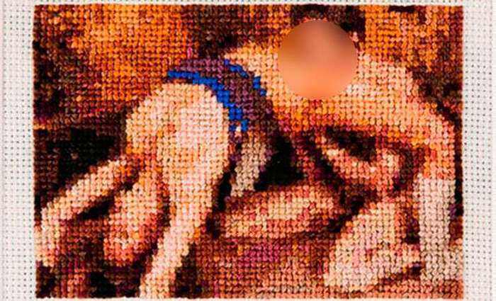 Contemporary art: artist cross-stitches hardcore porn - NSFW, Modern Art, Cross-stitch, Longpost