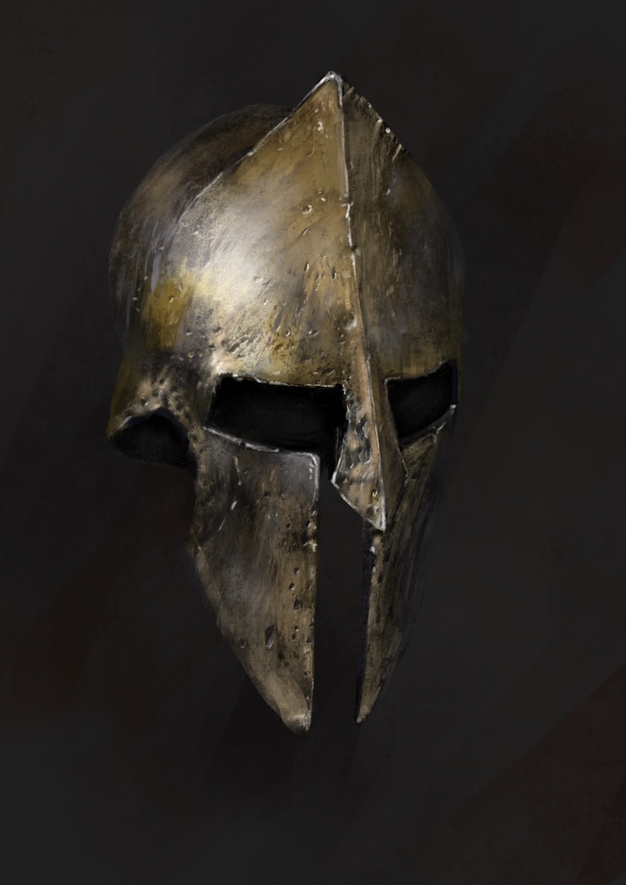 Greek helmet. Made in Procreate on iPad Pro - My, Procreate, iPad, Speed ??painting, Digital drawing, Sketchup, Anime art, SketchUp (program)