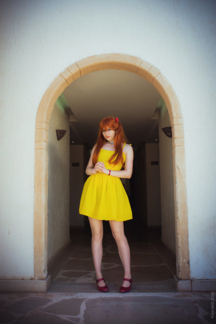 And yet, the yellow dress suits her ... - Anime, Evangelion, Asuka langley, , Cosplay, Longpost