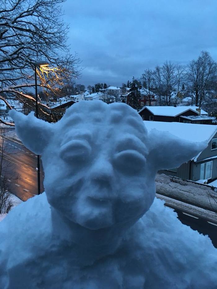 Snow Yoda - My, snowman, , Yoda, 