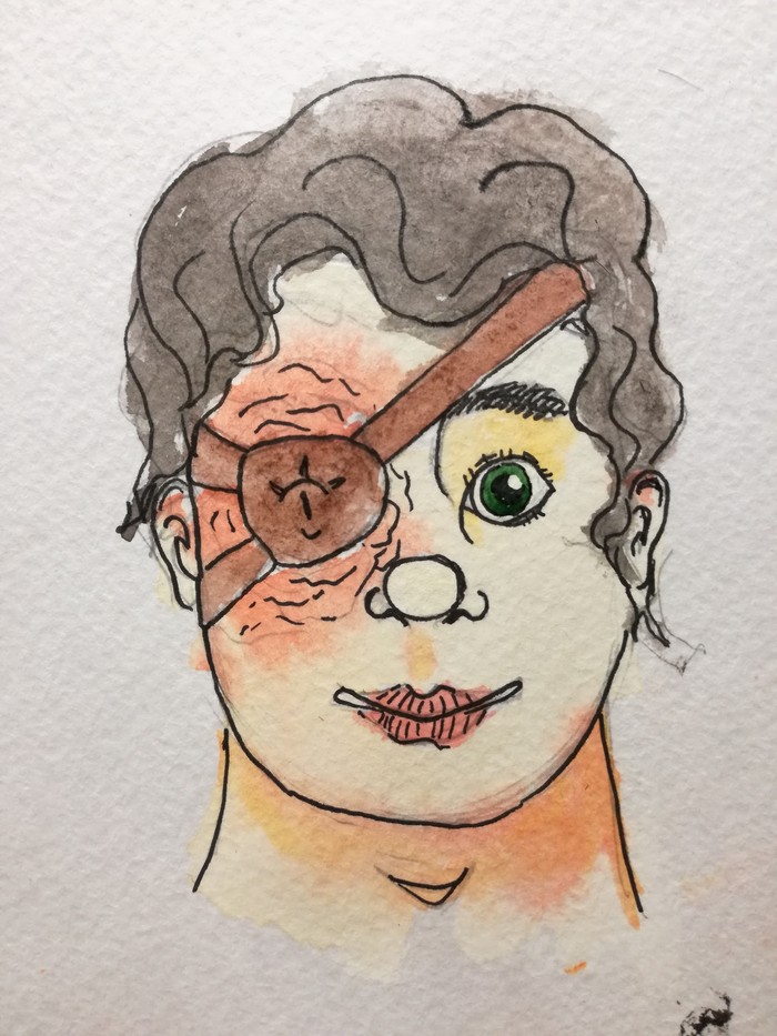 Character for own universe - My, Drawing, Watercolor, Characters (edit)