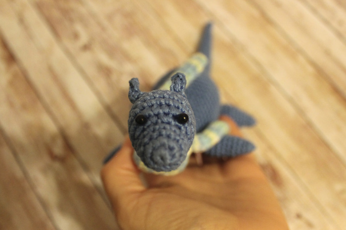 Knitted toy Baby Nessie. - My, Longpost, Needlework without process, Amigurumi, Crochet