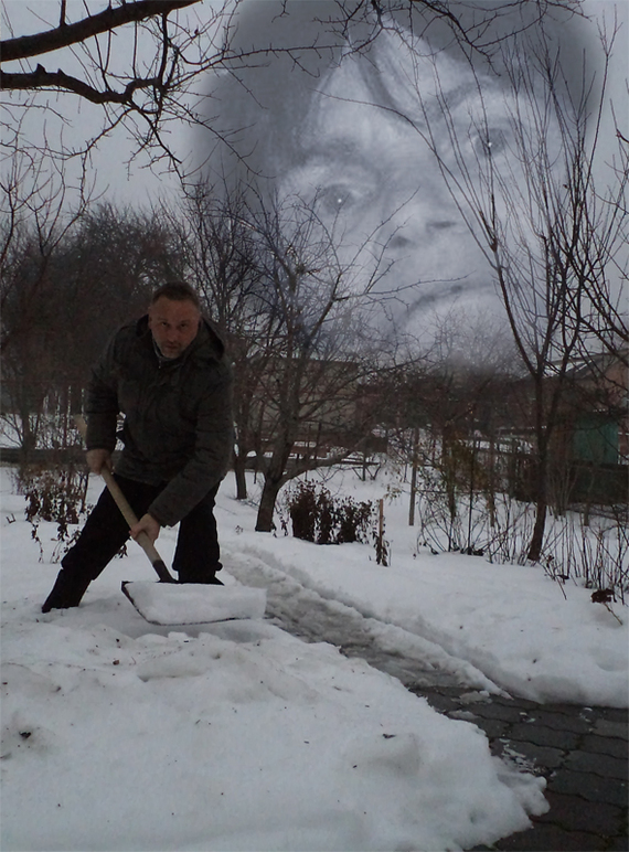 There's a lot of snow... - Snow, My, Winter, Village, Longpost, , Skirmish, Призрак