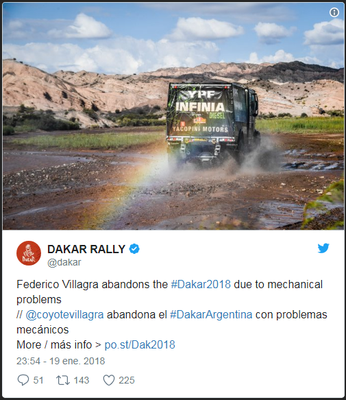 Federico Villagra pulls out of Dakar 2018 'due to mechanical issues' - Dakar, Kamaz, Race, , Deception, Rally dakar, Rally, Автоспорт