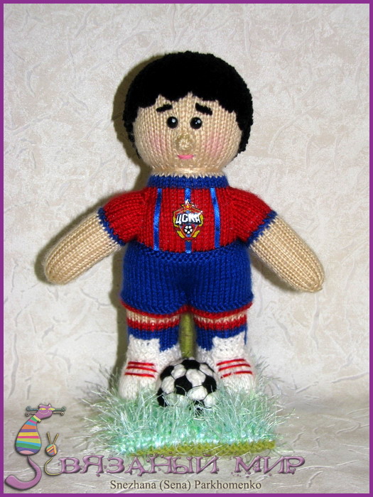 Footballers - My, Knitting, Knitted toys, Needlework without process, Handmade, Football, Spartacus, CSKA
