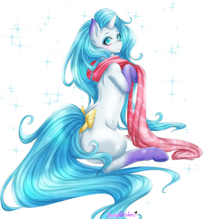 Like my new scarf? by BunnyWhiskerz My Little Pony, Ponyart, Original Character, Bunnywhiskerz