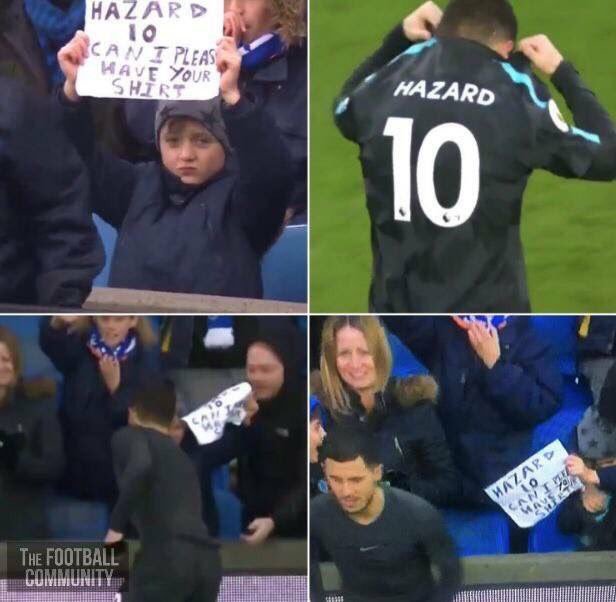 Eden Hazard gave a boy a T-shirt - Football, Eden Hazard, Chelsea, Longpost, English Premier League