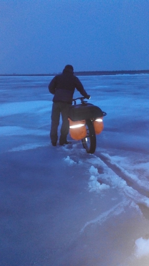 450 kilometers on the ice of the Volga - Volga river, Rodimtsev, A bike, Cyclist, Tourism, Longpost