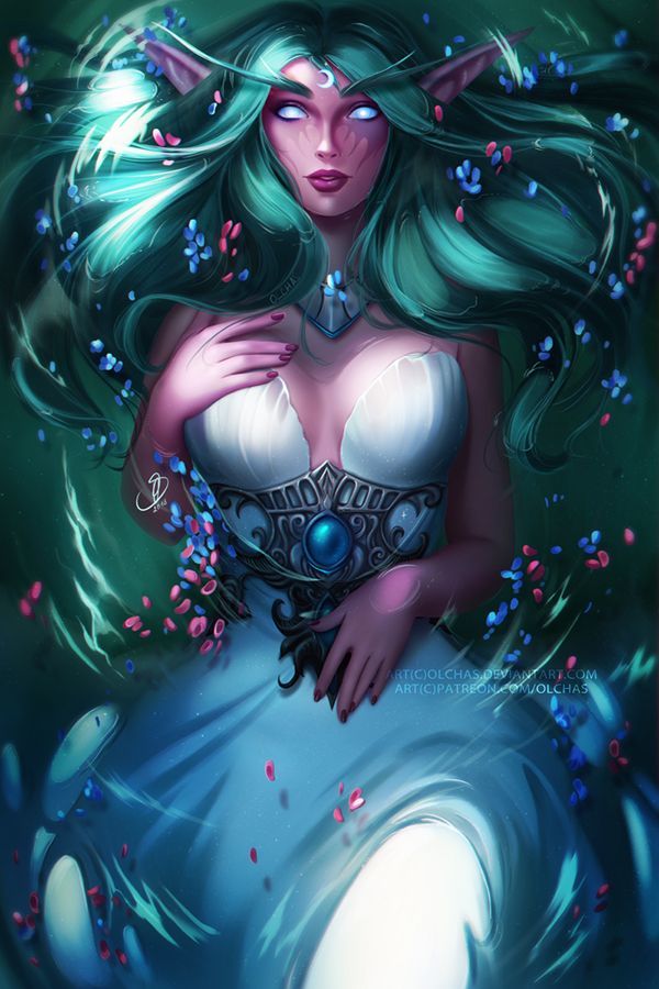 Tyrande Whisperwind by OlchaS - Olchas, Tyrande Whisperwind, Тиранда Шелест Ветра, Warcraft, World of Warcraft, HOTS, Арт