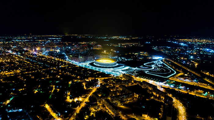 Krasnodar Stadium from above - My, Krasnodar, Night, Krasnodar Stadium, Galitsky, The photo, DJI Phantom