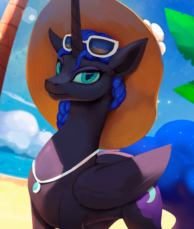 NMM Beach by Rodrigues404 - My little pony, Nightmare moon, Rodrigues404