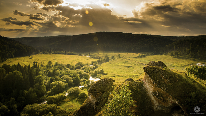 Alikaev stone (Maryin cliff). - My, , Krasnoufimsk, Artie, Artinsky district, The photo, Landscape, Photoshop