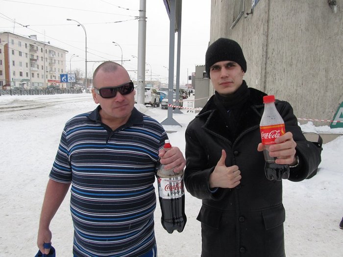 Man from Kemerovo - My, Kemerovo, Coca-Cola, Cocacolamen, Cold, freezing, Video, Longpost